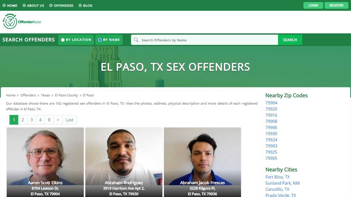 El Paso, TX Sex Offenders Registry and database at Offender Radar